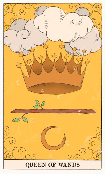 Дама на Жезлите (Queen of Wands) - Таро карта значение